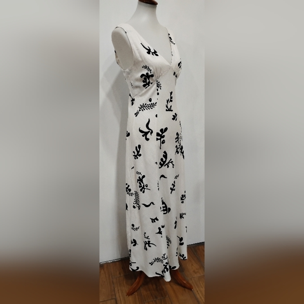 PAPER HEART LINEN BLEND RETRO MAXI DRESS